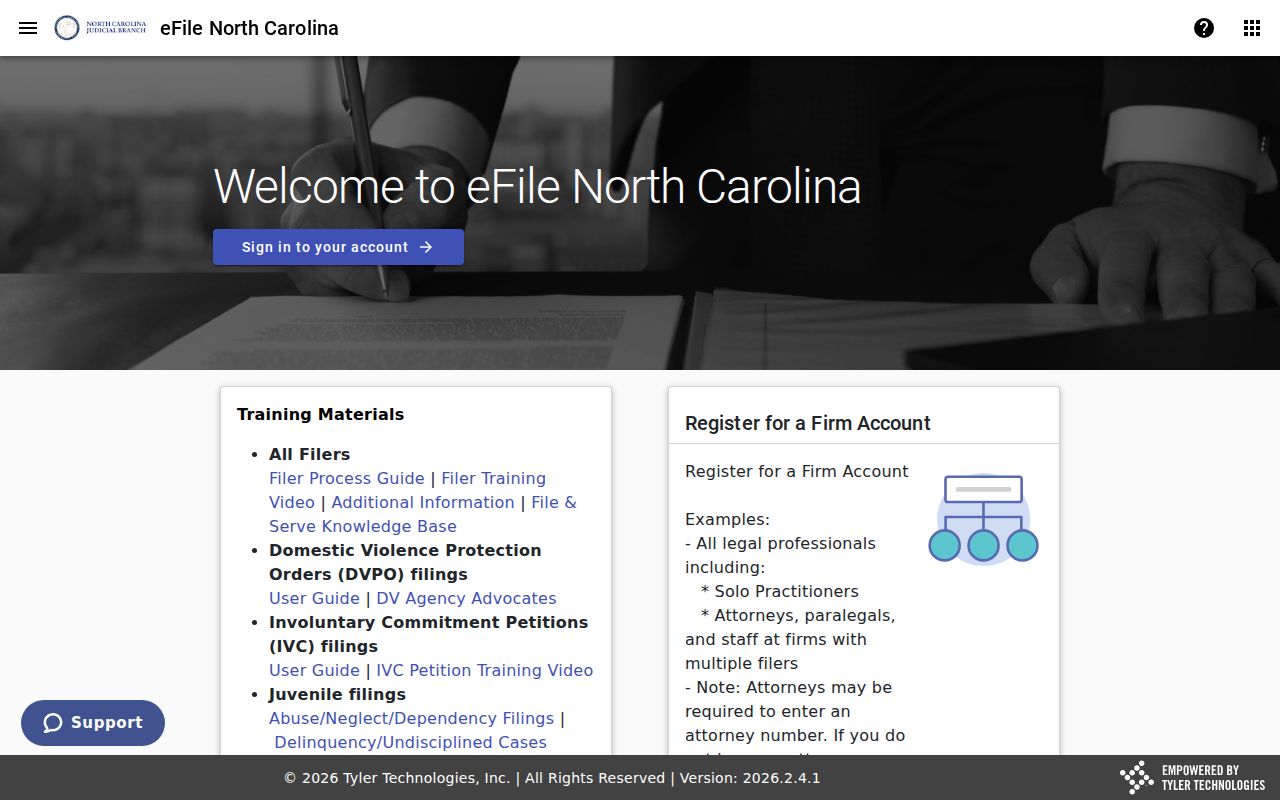 Person County case search North Carolina File and Serve filing system