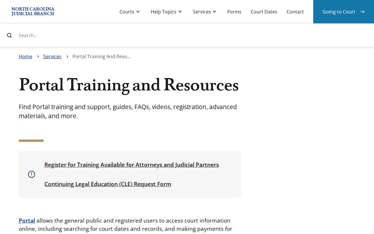 Person County case search Portal training and resources in North Carolina