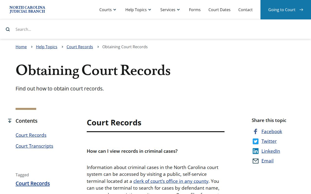 Person County court records access guidance
