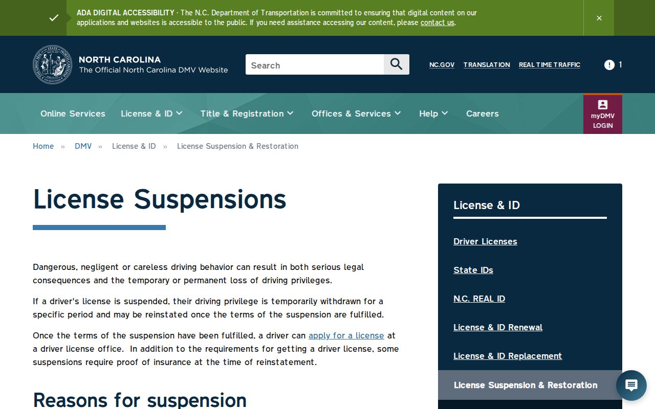 Person County traffic court records DMV license suspension guidance